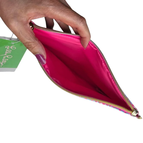 Lilly Pulitzer Seaspray Pouch. Colorful Seashell Clutch Style # 96637 - Picture 5 of 7